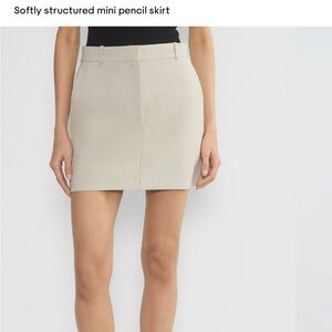 Aritzia Oat Beige Mini Pencil Skirt